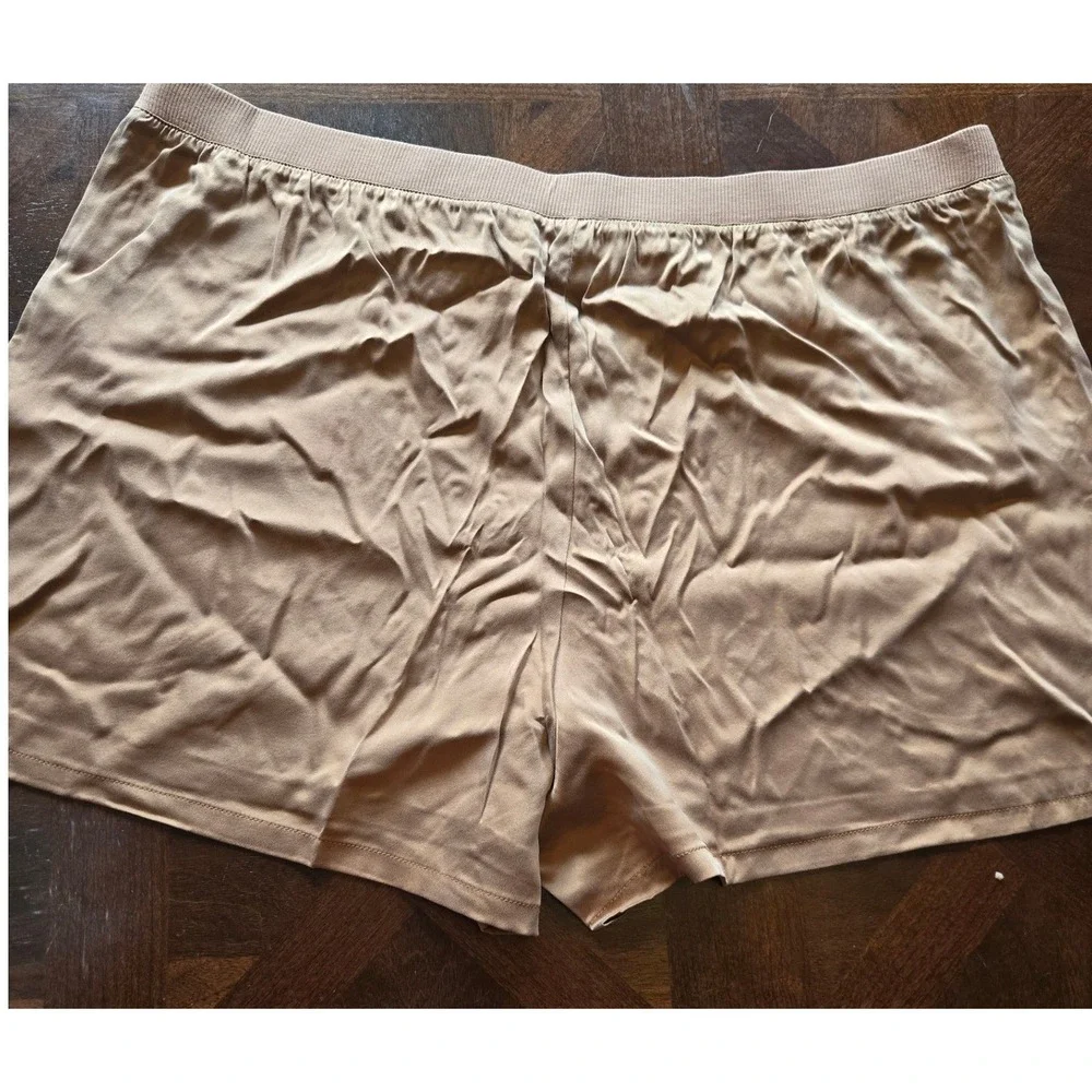 Haven Well Within Washable Silk Shorts Tan Brown Loungewear Large